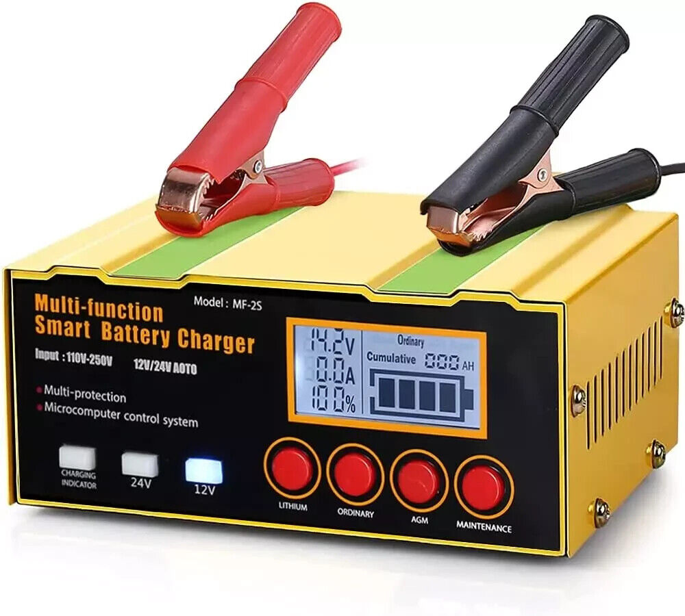 Car Battery Charger 12V24V Portable Automatic Smart Pulse Monitor Charger MF-2S