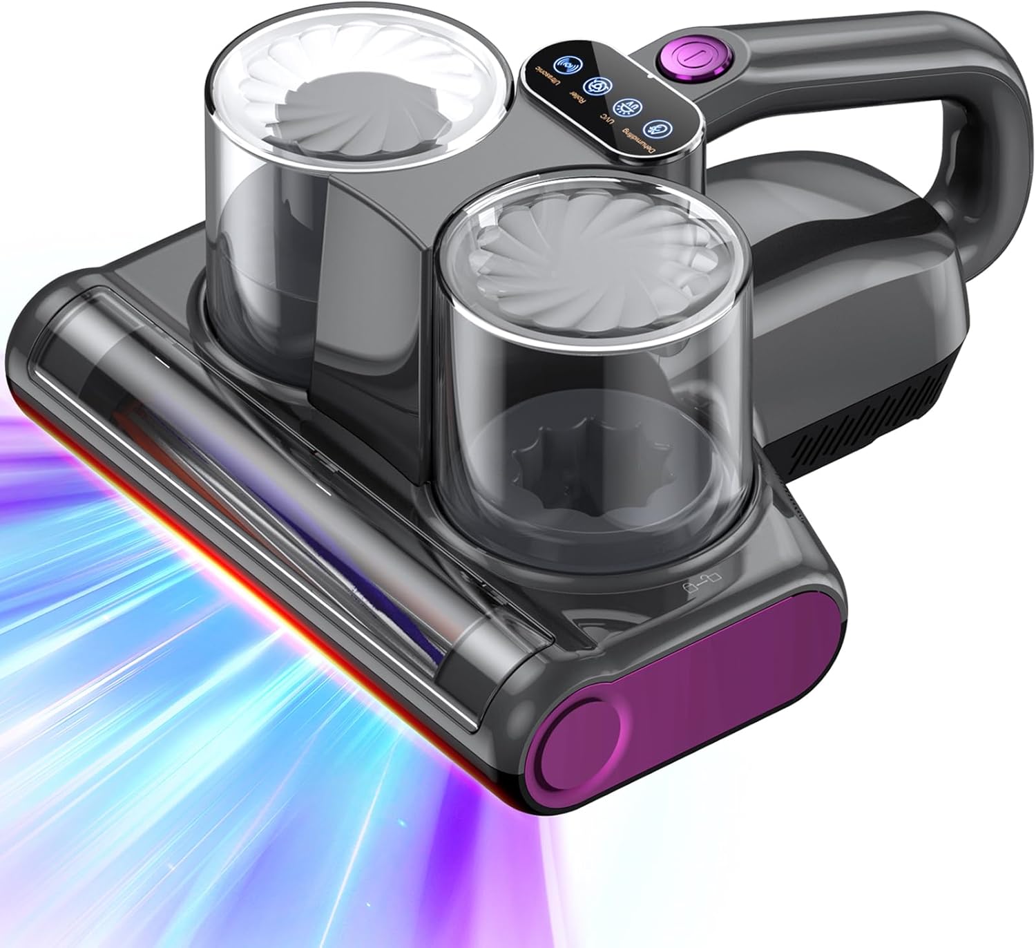 Mattress Vacuum Cleaner Dust Mite Vacuum 16Kpa Suction 253.7nm UV-C Light Bed Vacuum Cleaner with HEPA Filtration & Heating & Ultrasonic & 30000 Rpm\/Min Brushroll Rotation Function 500W Corded
