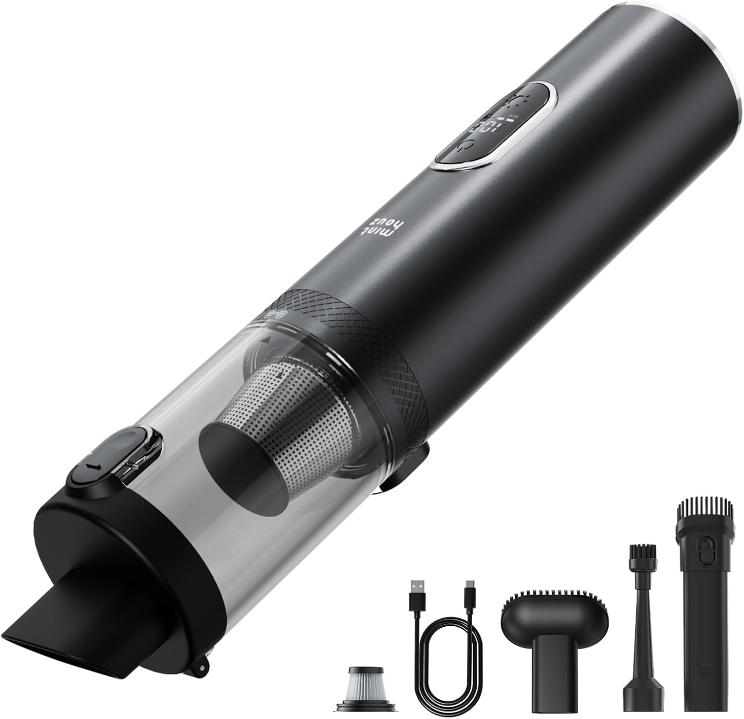 Handheld Vacuum Cleaner, 16000Pa Portable Car Vacuum Cleaner with LED Light, 2 Washable Filters